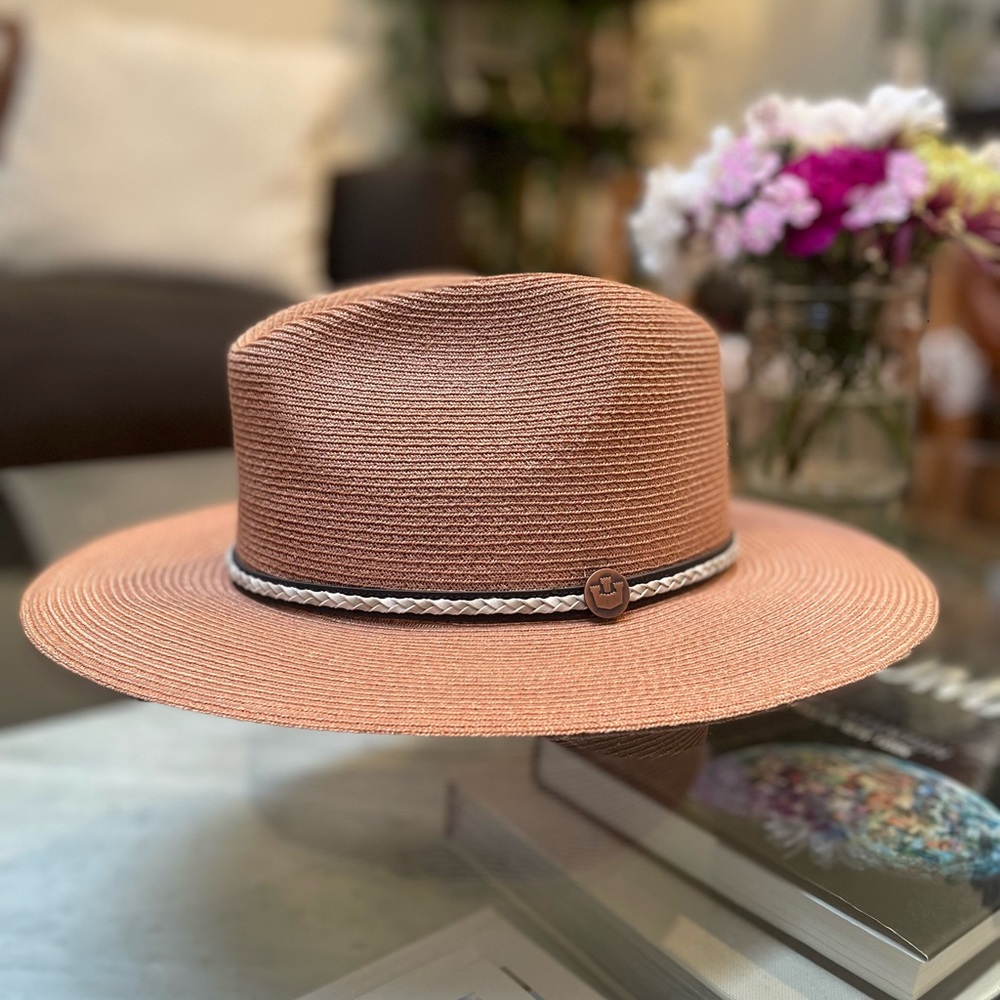 Goorin Bros Hemp Straw Fedora. Size XL. Color Rose
